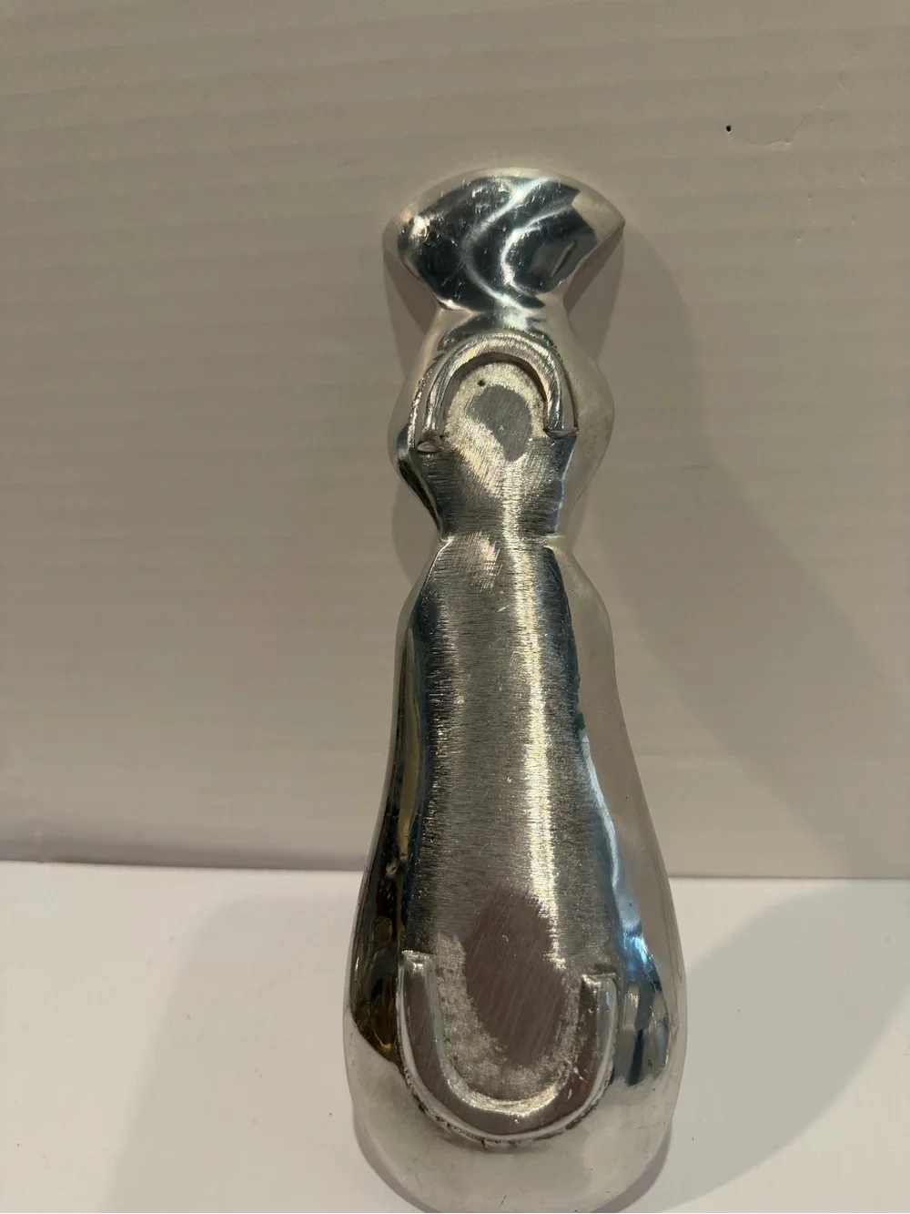 Vintage Cast Aluminum Chef Spoon Rest Silver Tone Metal Rare